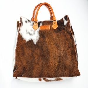 Endelman Leather Calf Hair Cowhide Tote Shopper